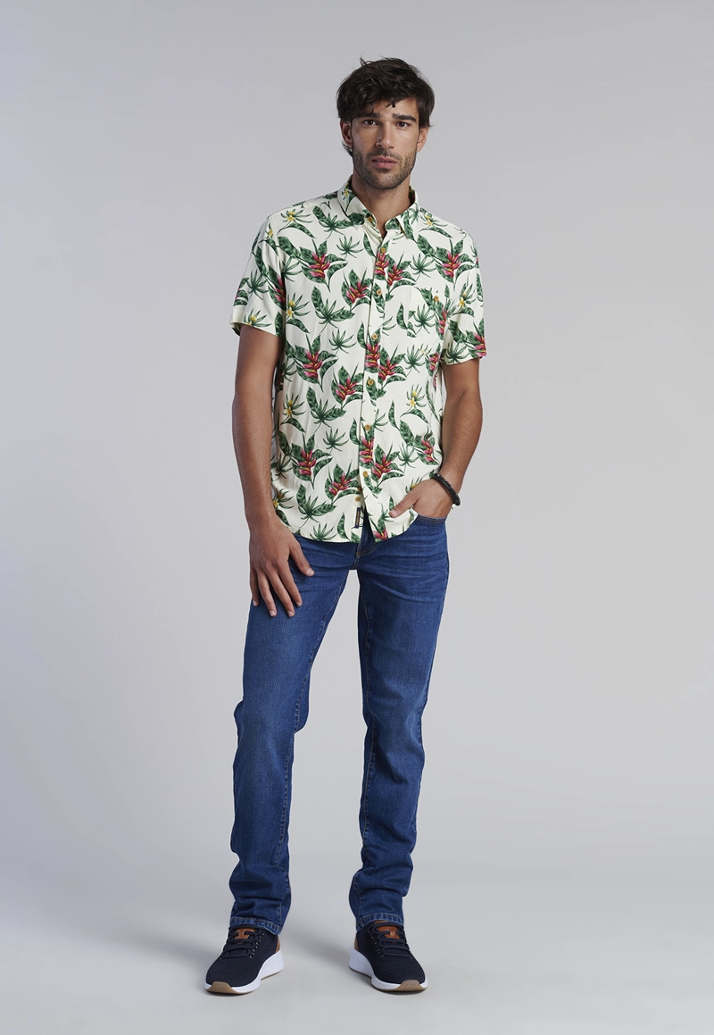 CAMISA ESTAMPADA DUBLIN FJ ECRU - 2