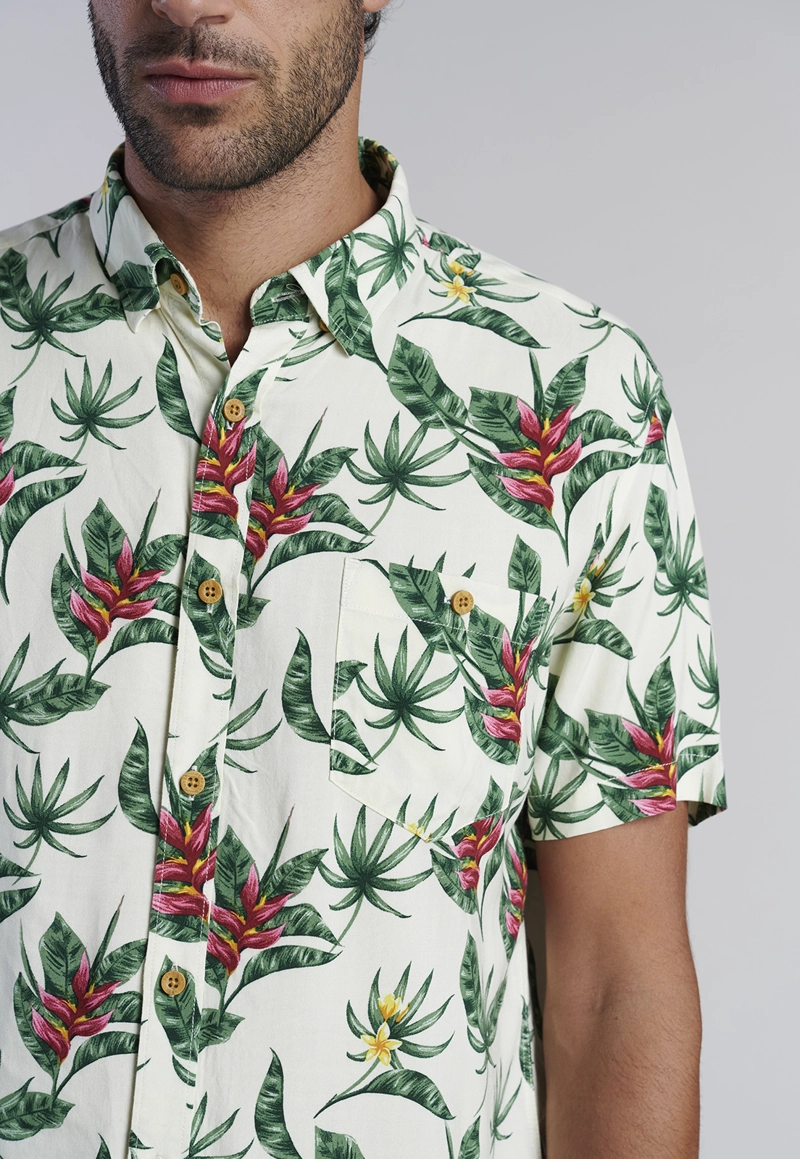 CAMISA ESTAMPADA DUBLIN FJ ECRU - 3