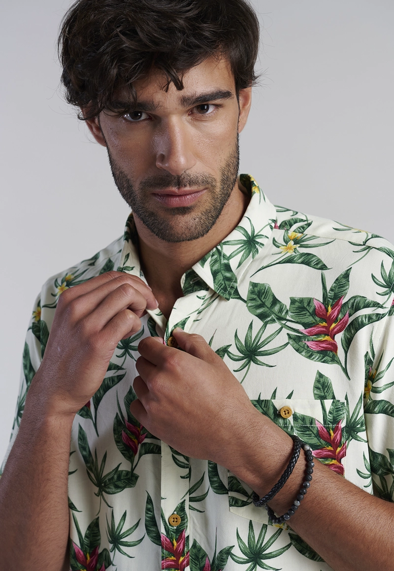 CAMISA ESTAMPADA DUBLIN FJ ECRU - 5