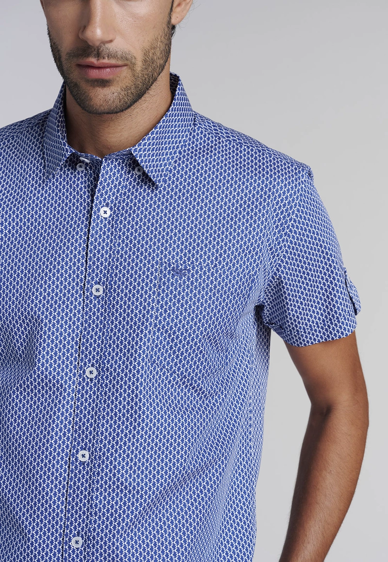CAMISA ESTAMPADA ROMBO F BLUE - 3