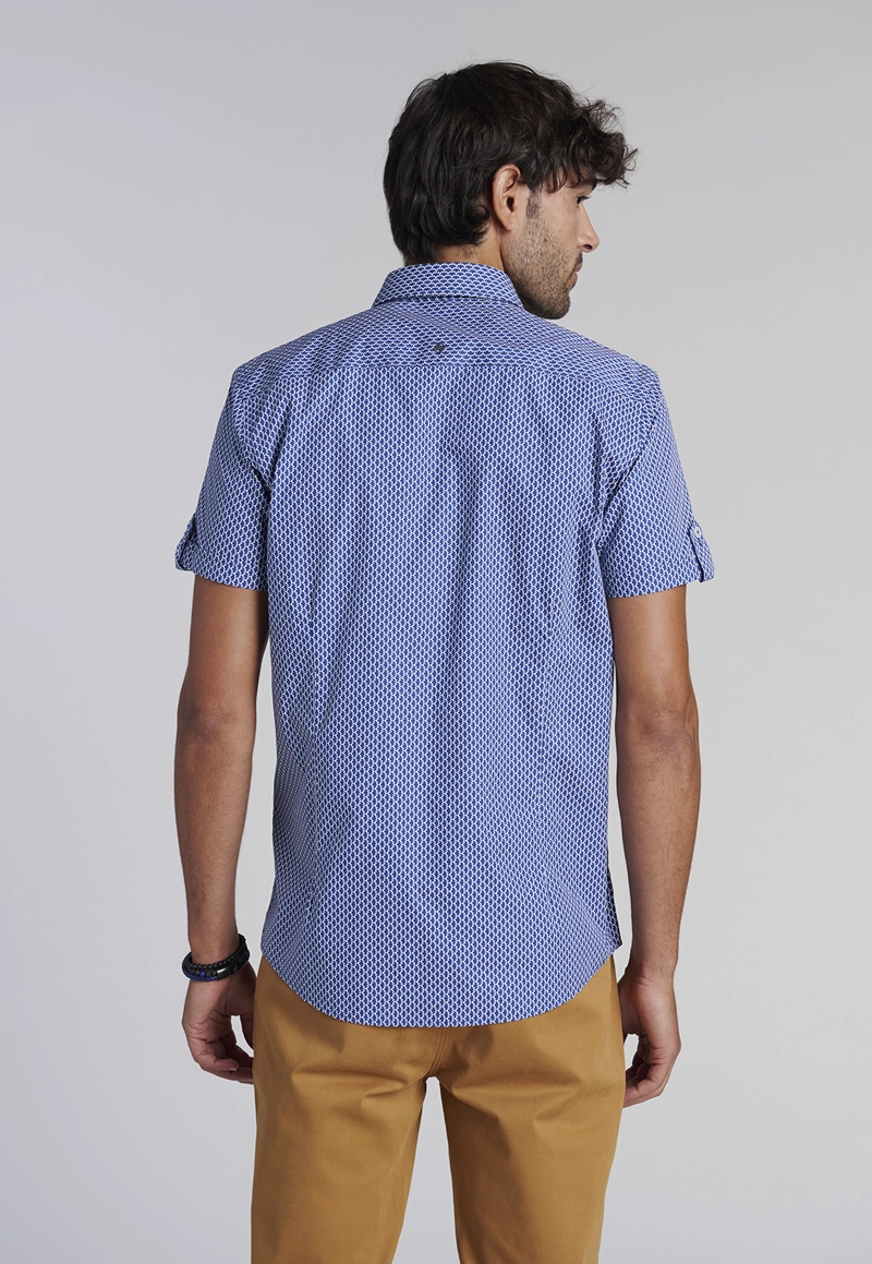 CAMISA ESTAMPADA ROMBO F BLUE - 4