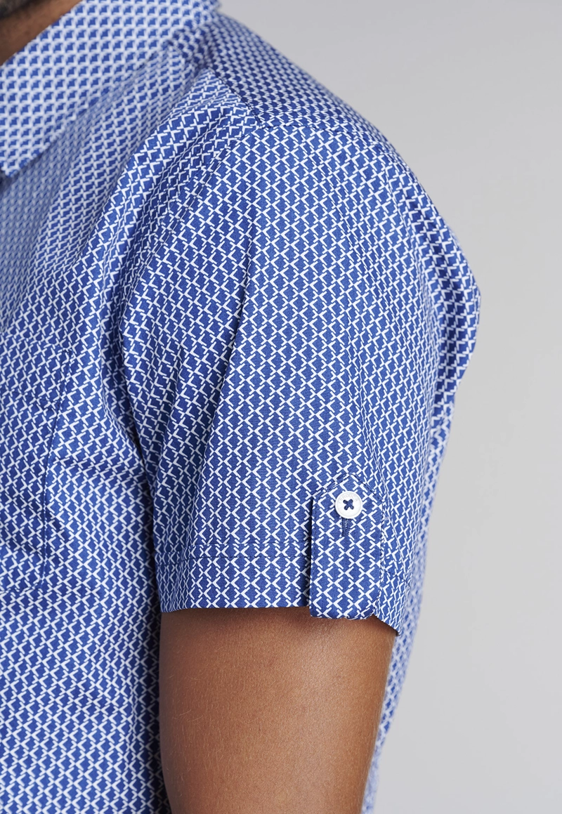 CAMISA ESTAMPADA ROMBO F BLUE - 5