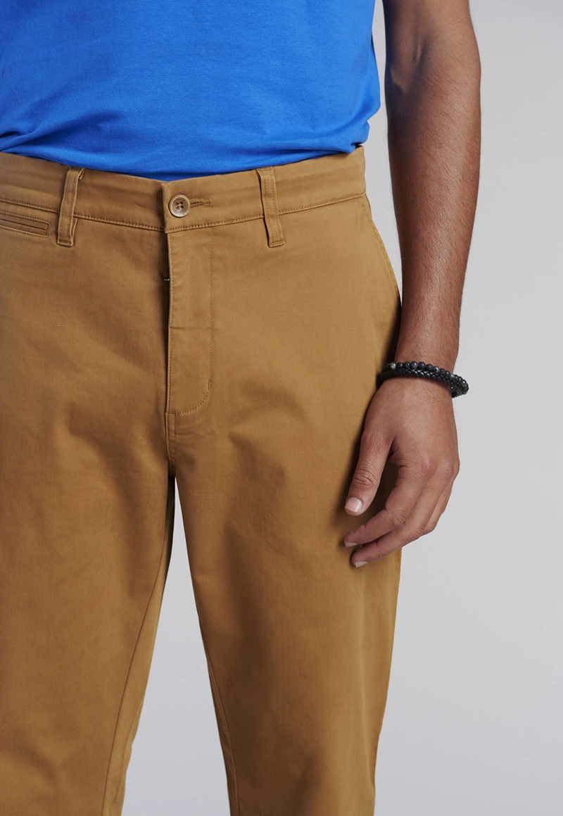 PANTALÓN ALGODÓN HOMBRE FEROUCH CAMEL 206001Y0053 TWILL REGULAR L/33 - 3