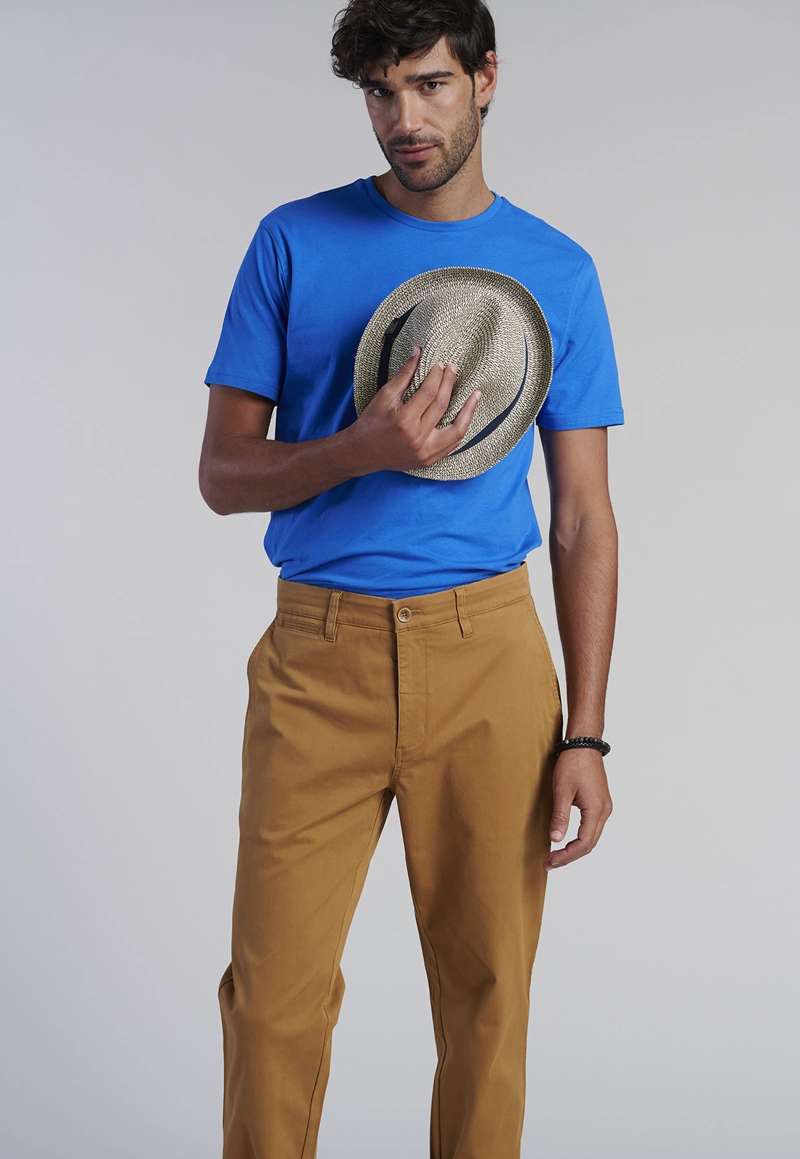 PANTALÓN ALGODÓN HOMBRE FEROUCH CAMEL 206001Y0053 TWILL REGULAR L/33 - 5
