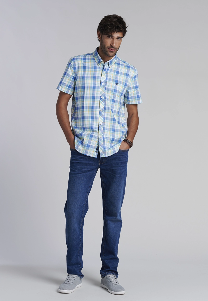 CAMISA CHECKERED KANSAS  F TURQUOISE - 2