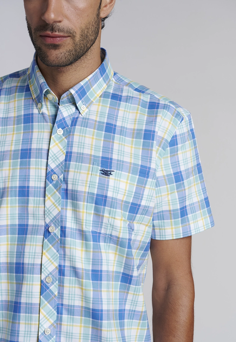 CAMISA CHECKERED KANSAS  F TURQUOISE - 3