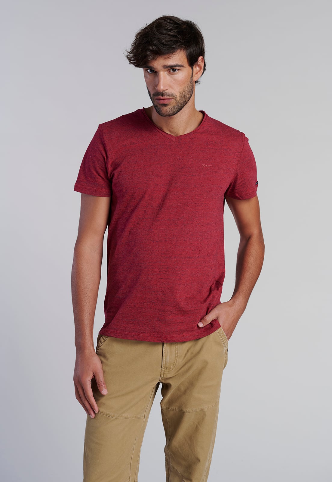 POLERA V NECK ALASKA BURGUNDY - 1