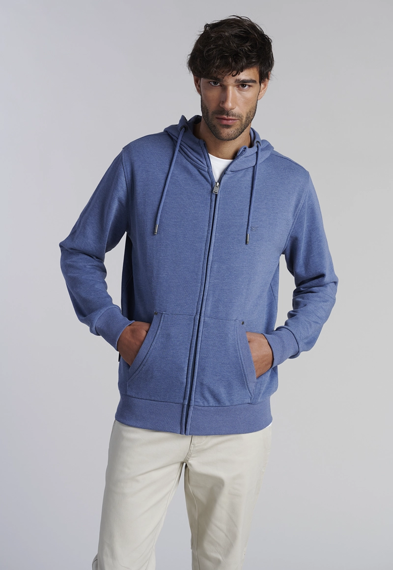 POLERON BASICO MASSACHUSSETS LT BLUE MELANGE - 1