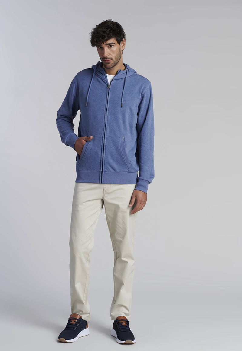 POLERON BASICO MASSACHUSSETS LT BLUE MELANGE - 2