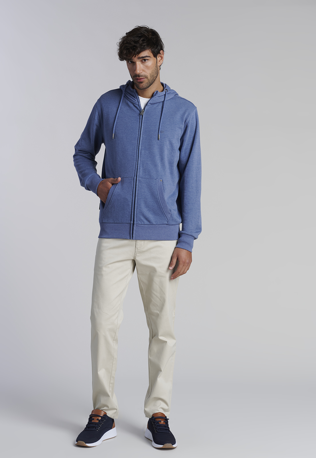 POLERON BASICO MASSACHUSSETS LT BLUE MELANGE - 2