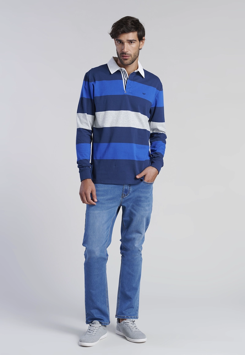 POLERA RUGBY RAYAS NEWARK NAVY - 2