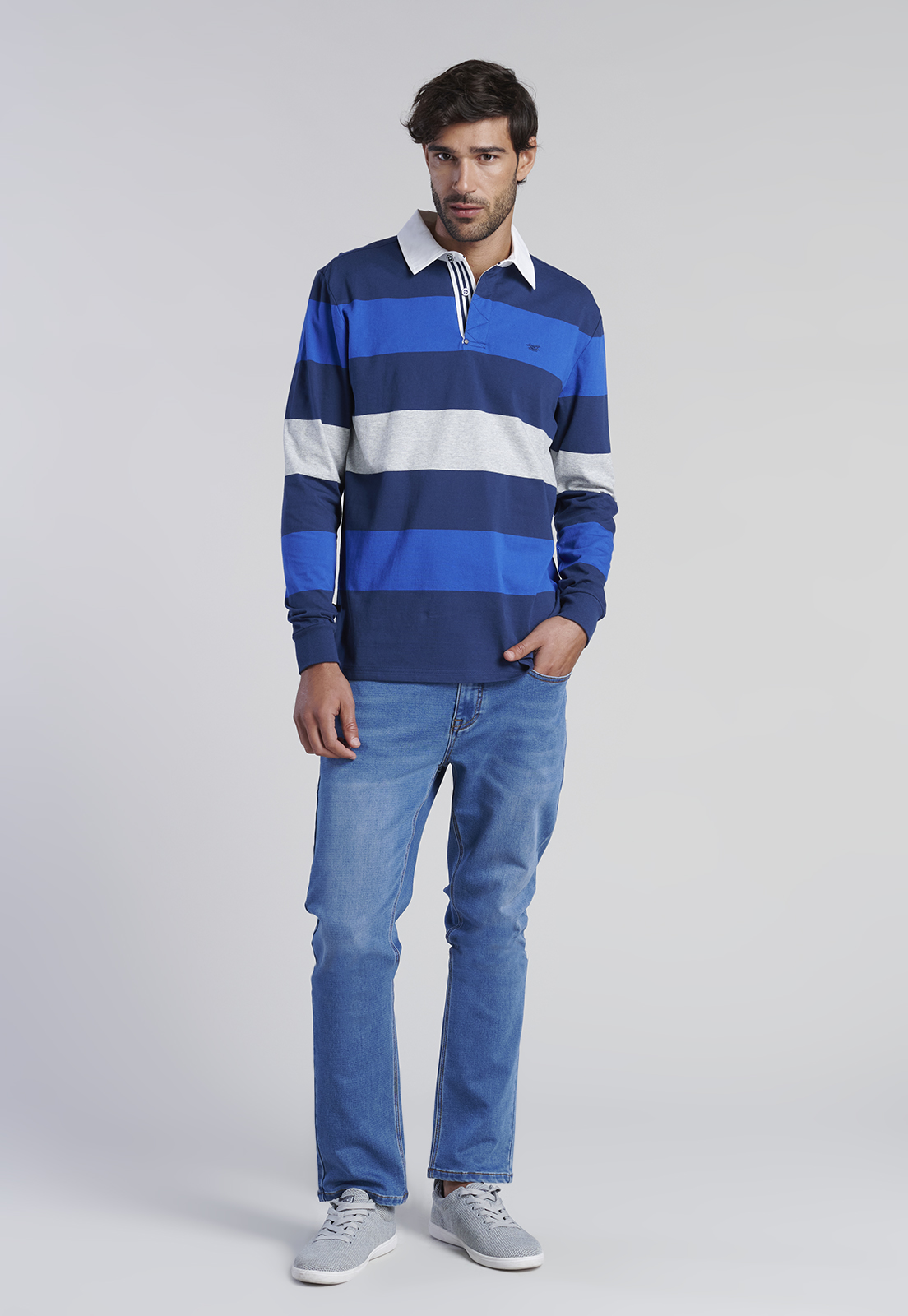 POLERA RUGBY RAYAS NEWARK NAVY - 2