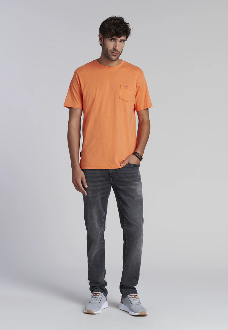 POLERA BOLSILLO HOUSTON ORANGE MELANGE - 2