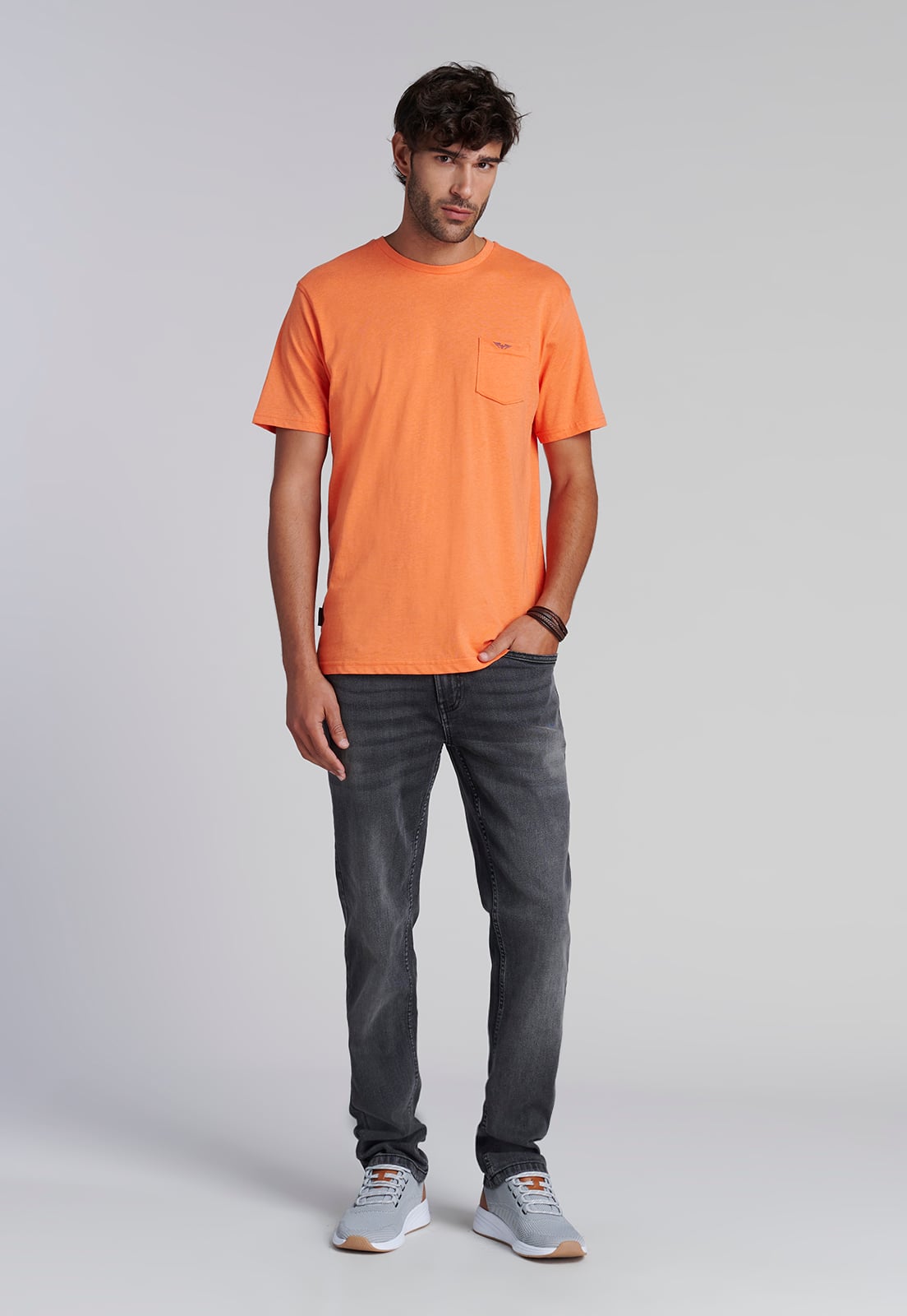 POLERA BOLSILLO HOUSTON ORANGE MELANGE - 2