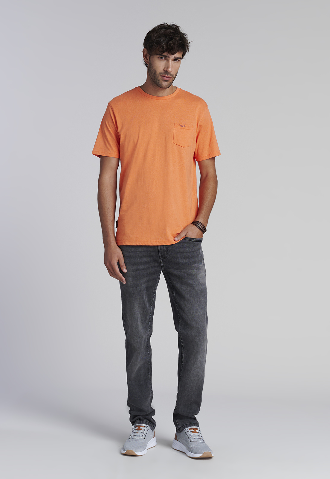 POLERA BOLSILLO HOUSTON ORANGE MELANGE - 2