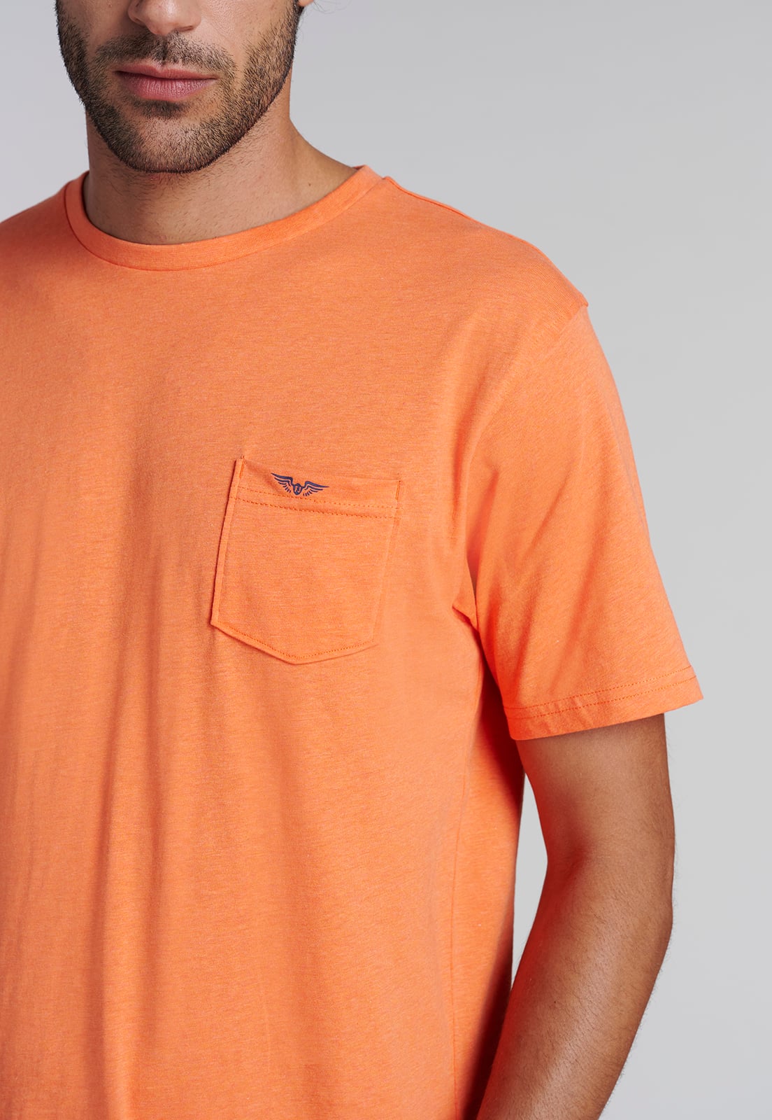 POLERA BOLSILLO HOUSTON ORANGE MELANGE - 3