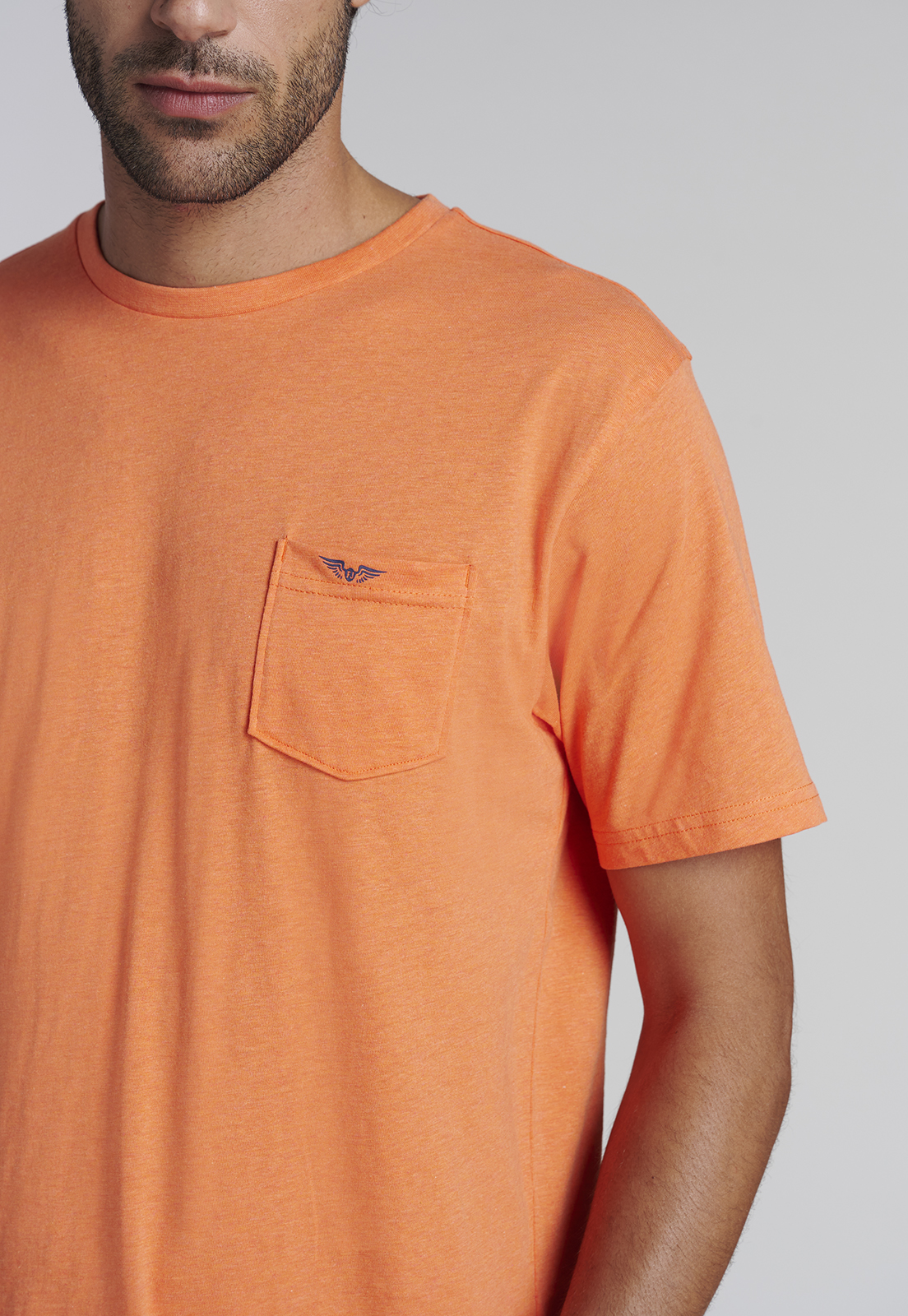 POLERA BOLSILLO HOUSTON ORANGE MELANGE - 3