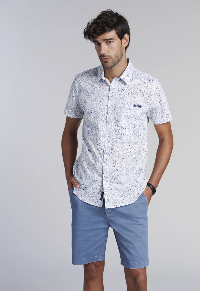 CAMISA ESTAMPADA HAWAI FJ BLUE - 1