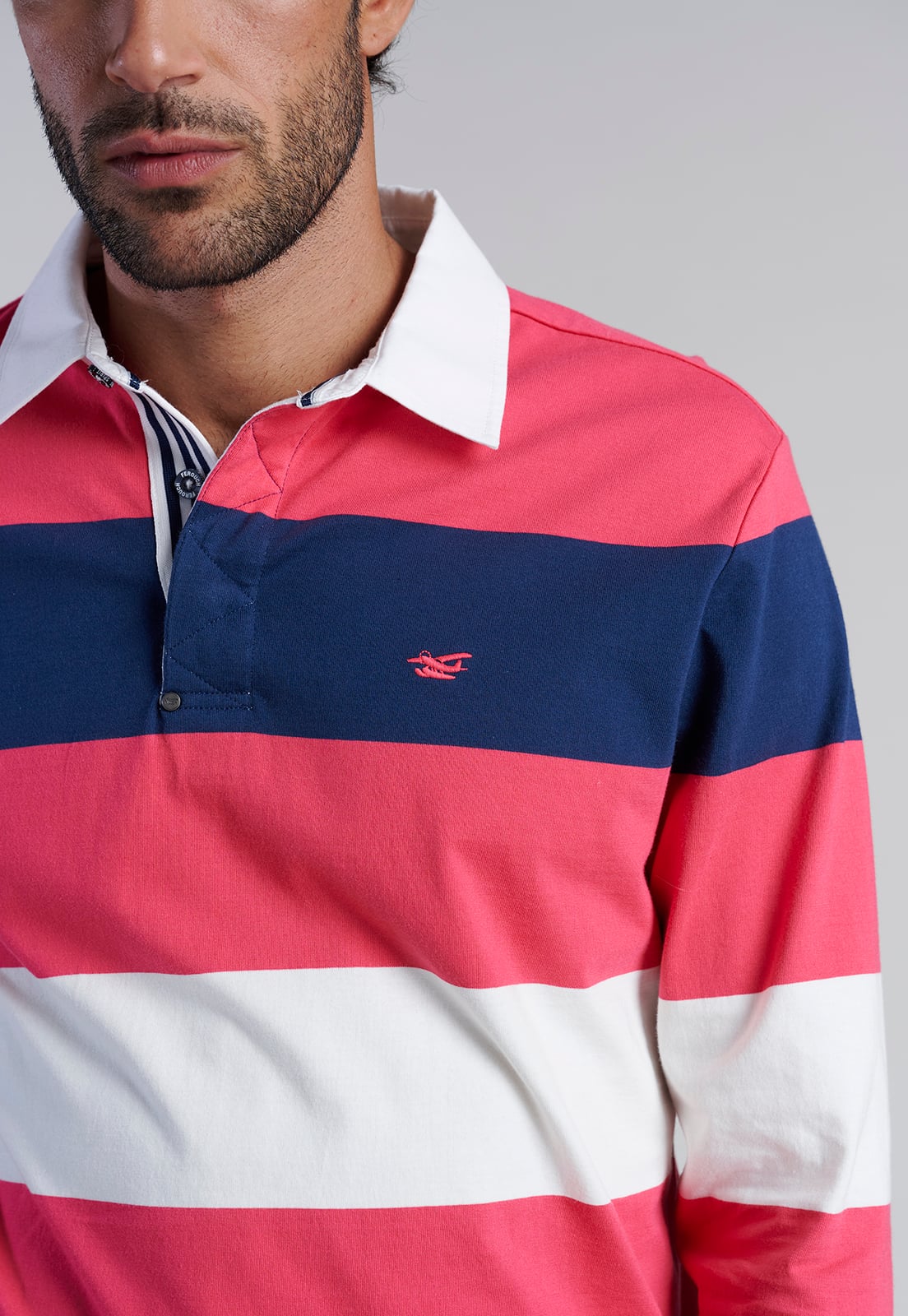 POLERA RUGBY RAYAS NEWARK CORAL - 3