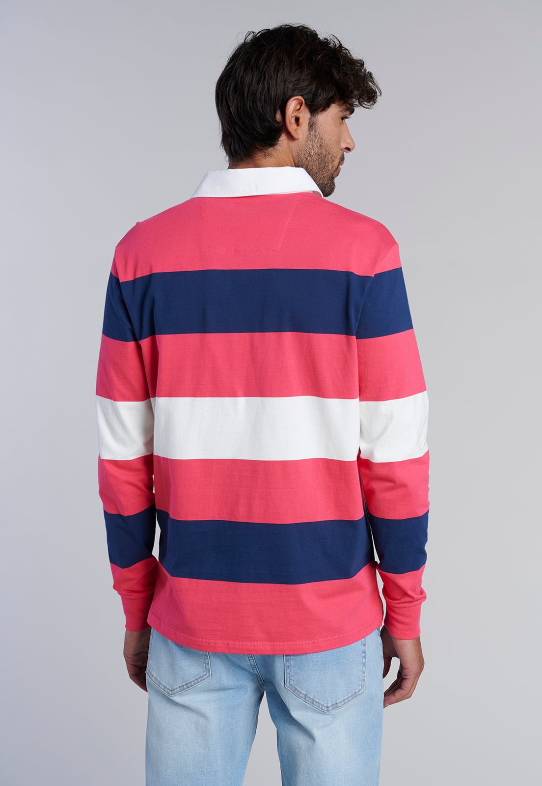 POLERA RUGBY RAYAS NEWARK CORAL - 4