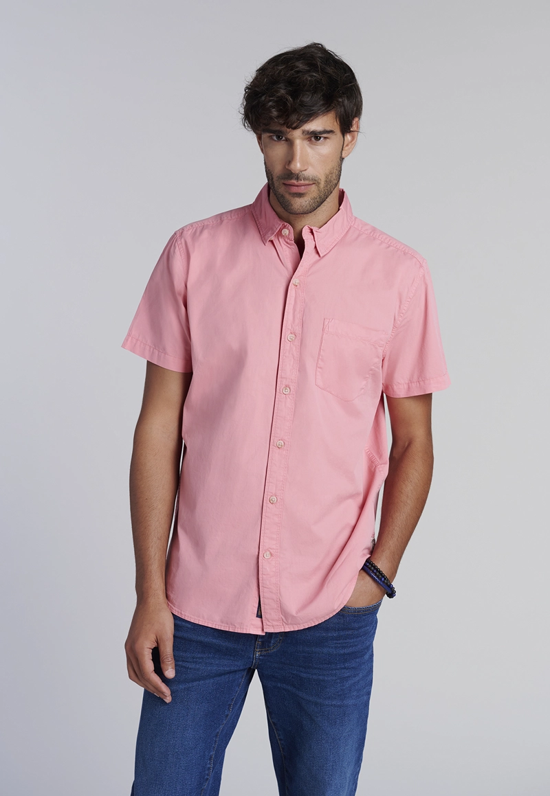 CAMISA GARMENT DYED FJ CORAL - 1