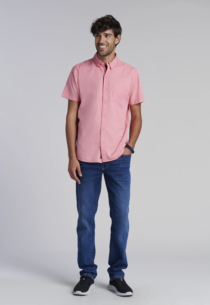CAMISA GARMENT DYED FJ CORAL - 2