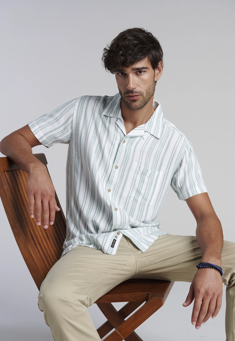 CAMISA LISTADA SPORT FJ GREEN - 5