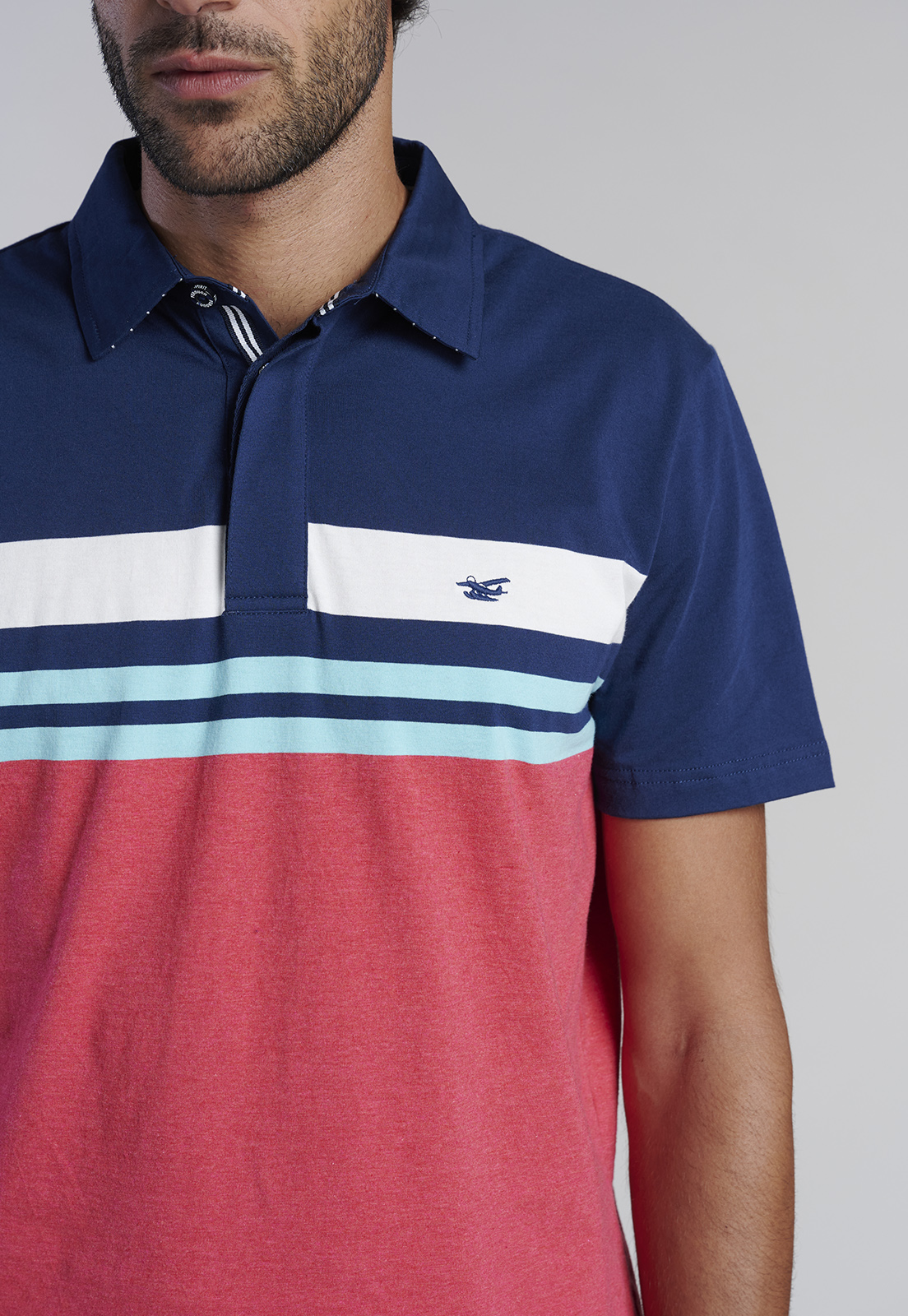 POLERA POLO RAYAS CHICAGO CORAL MELANG - 3