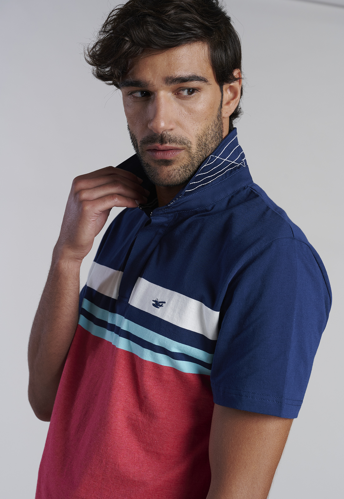 POLERA POLO RAYAS CHICAGO CORAL MELANG - 5