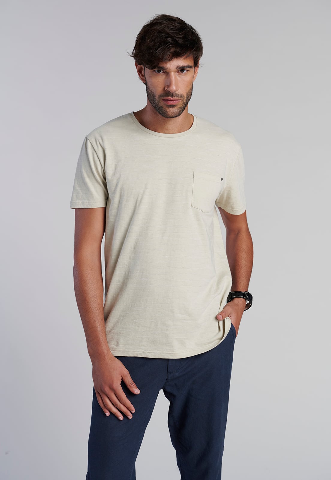 POLERA BOLSILLO IDAHO SAND - 1