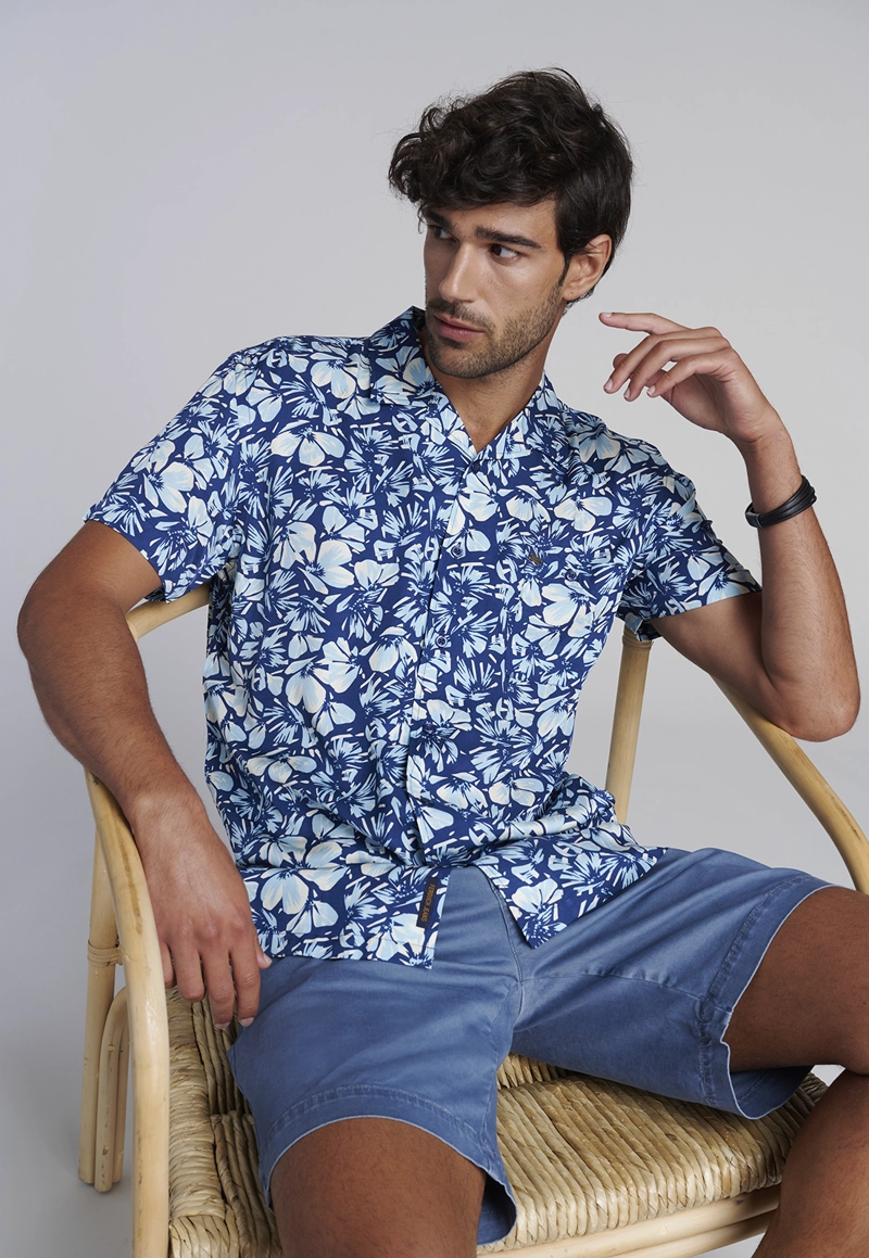 CAMISA ESTAMPADA IRVING FJ INDIGO - 5