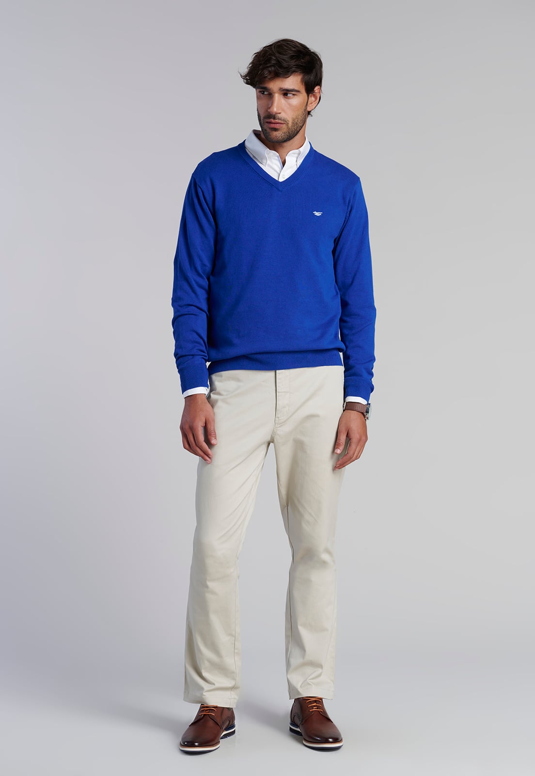 SWEATER V NECK SOLIDO F BLUE - 2