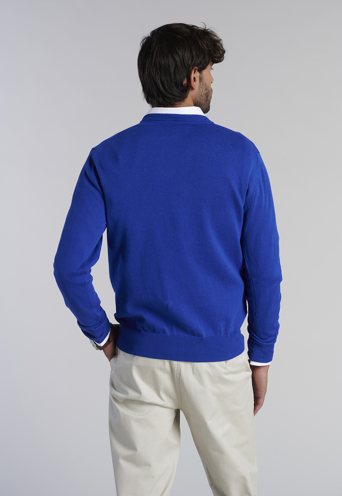 SWEATER V NECK SOLIDO F BLUE - 4