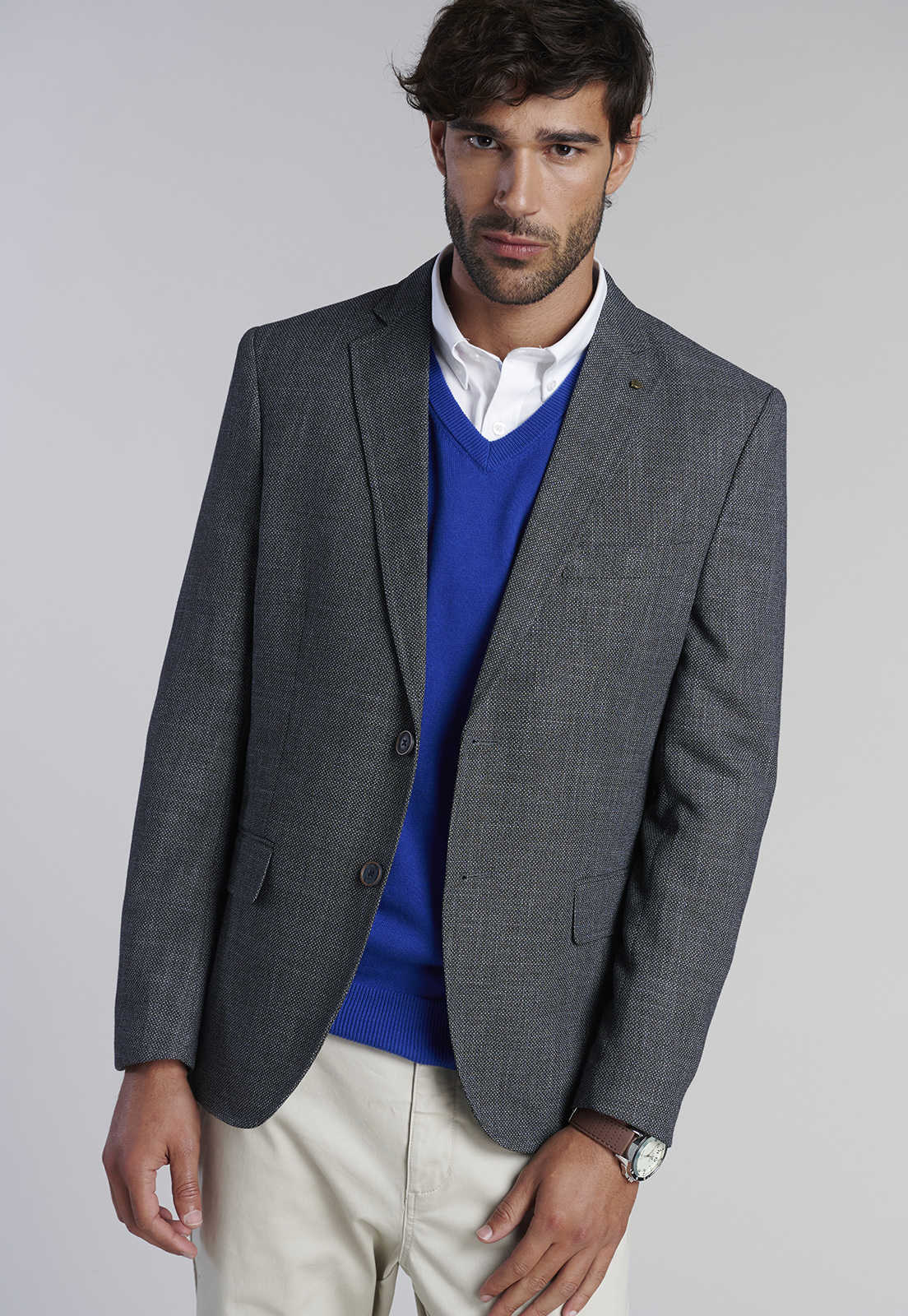 SWEATER V NECK SOLIDO F BLUE - 5