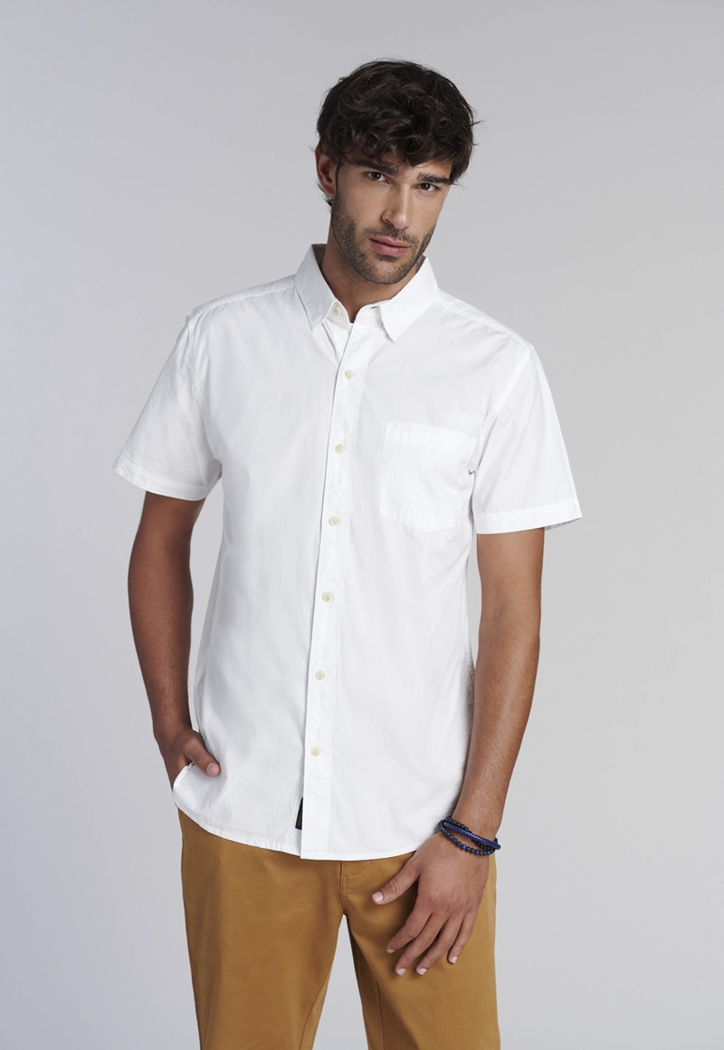 CAMISA GARMENT DYED FJ ECRU - 1