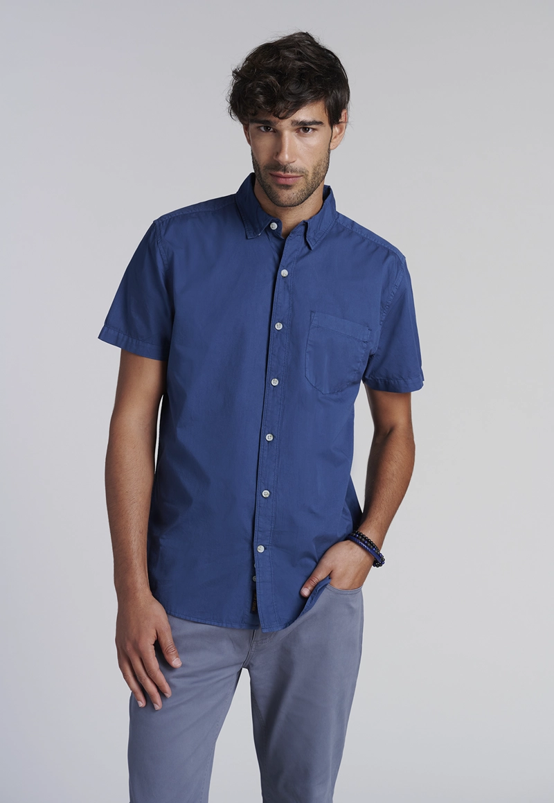 CAMISA GARMENT DYED FJ INDIGO - 1
