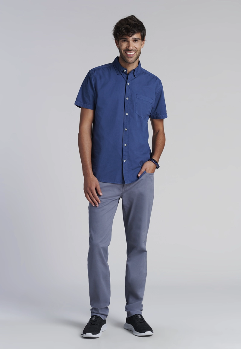 CAMISA GARMENT DYED FJ INDIGO - 2