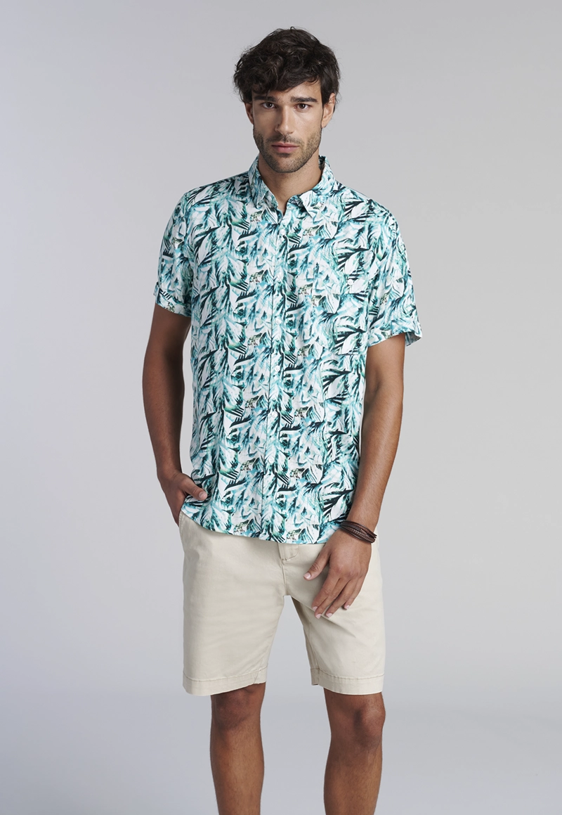 CAMISA ESTAMPADA HOJAS  FJ RIVER - 1