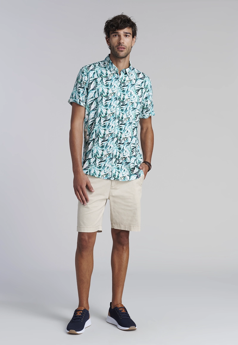 CAMISA ESTAMPADA HOJAS  FJ RIVER - 2