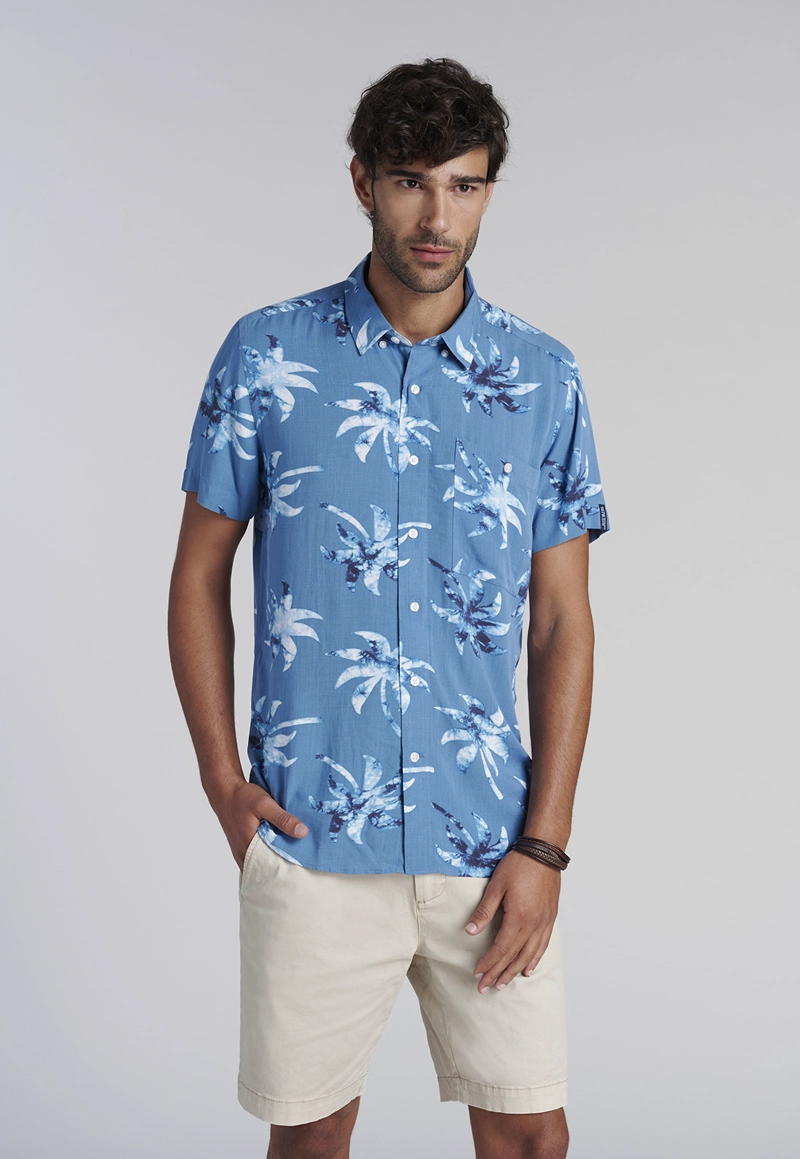 CAMISA ESTAMPADA BRISTOL FJ INDIGO - 1