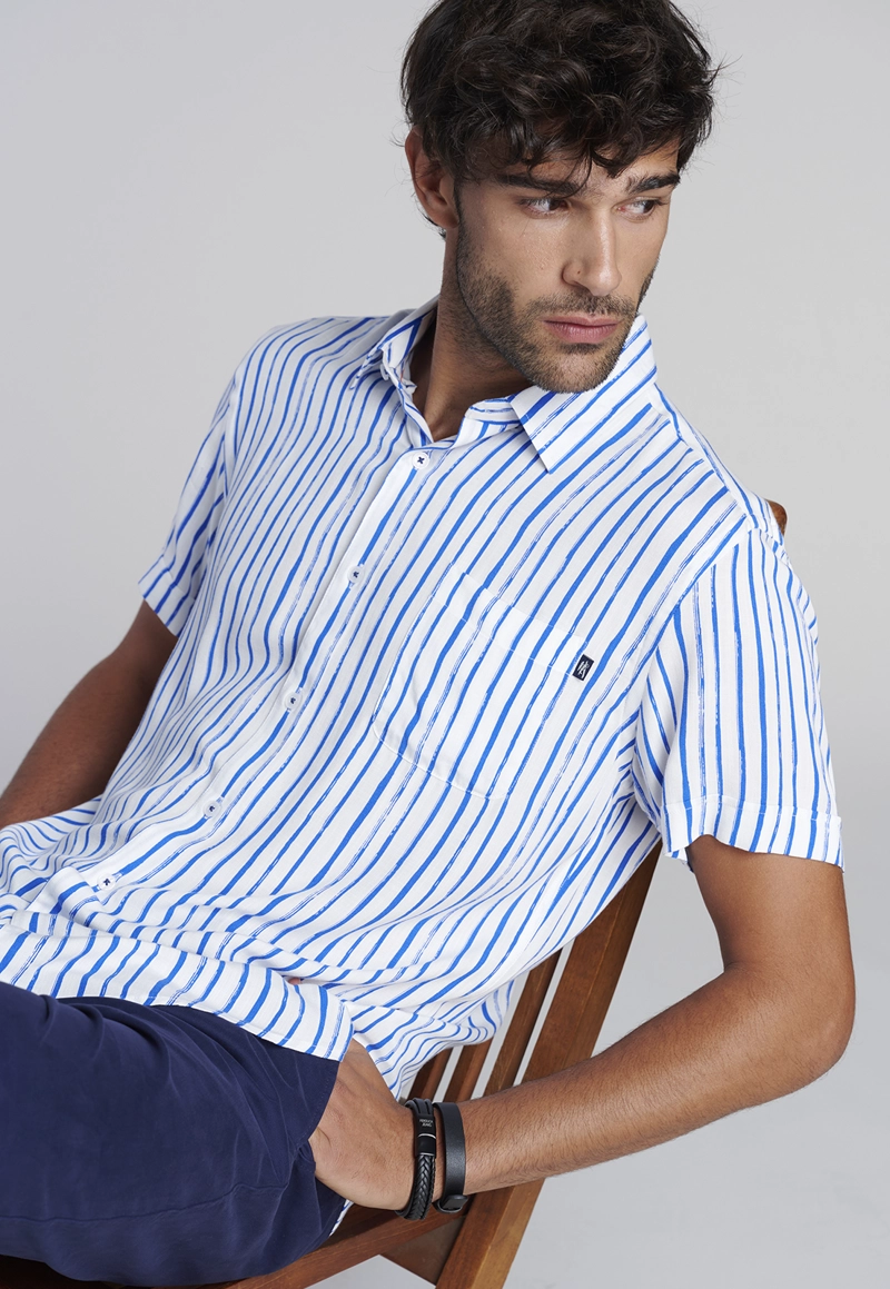 CAMISA LISTADA DALLAS  F BLUE - 5