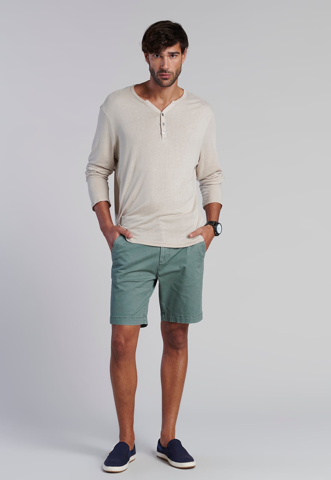 POLERA ML HENLEY NEW JERSEY SAND - 2