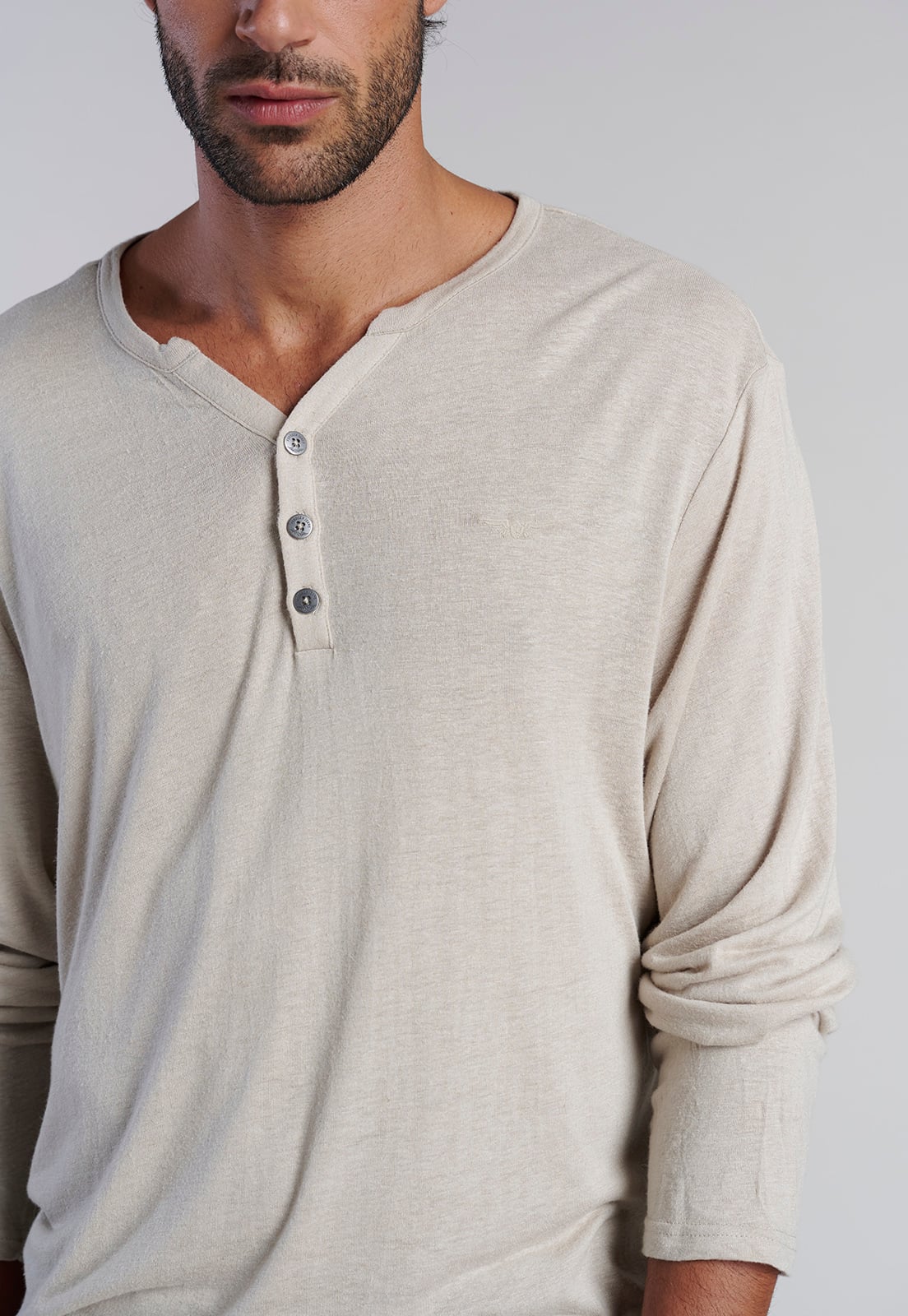 POLERA ML HENLEY NEW JERSEY SAND - 3
