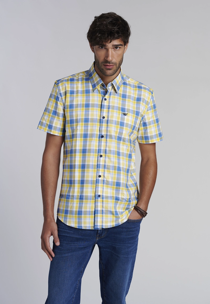 CAMISA CHECKERED BOSTON  F YELLOW - 1