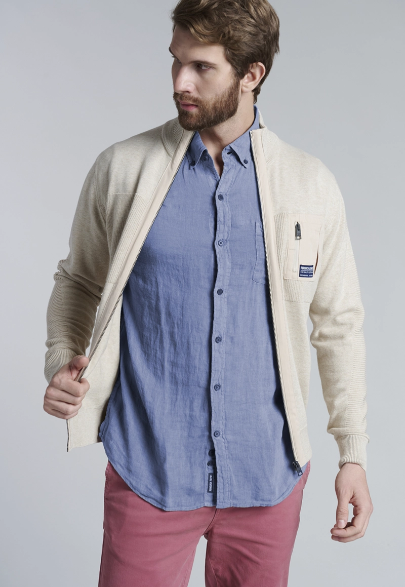 CAMISA LINO LAVADA F NAVY - 5