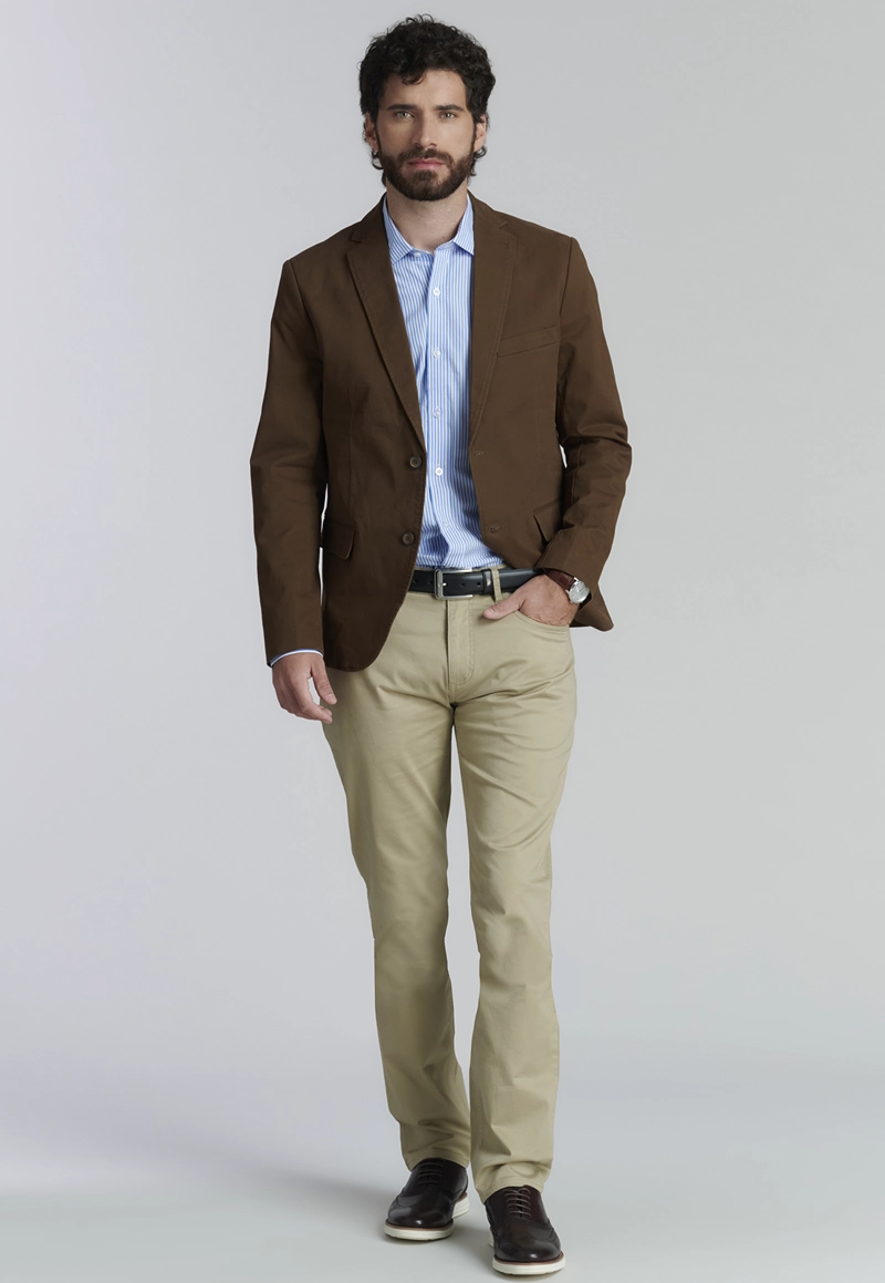 BLAZER ALGODÓN HOMBRE FEROUCH BEIGE STANFORD F SMART CASUAL NUTS - 2
