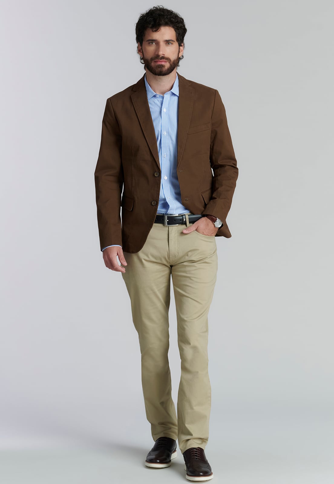 BLAZER ALGODÓN HOMBRE FEROUCH BEIGE STANFORD F SMART CASUAL NUTS - 2