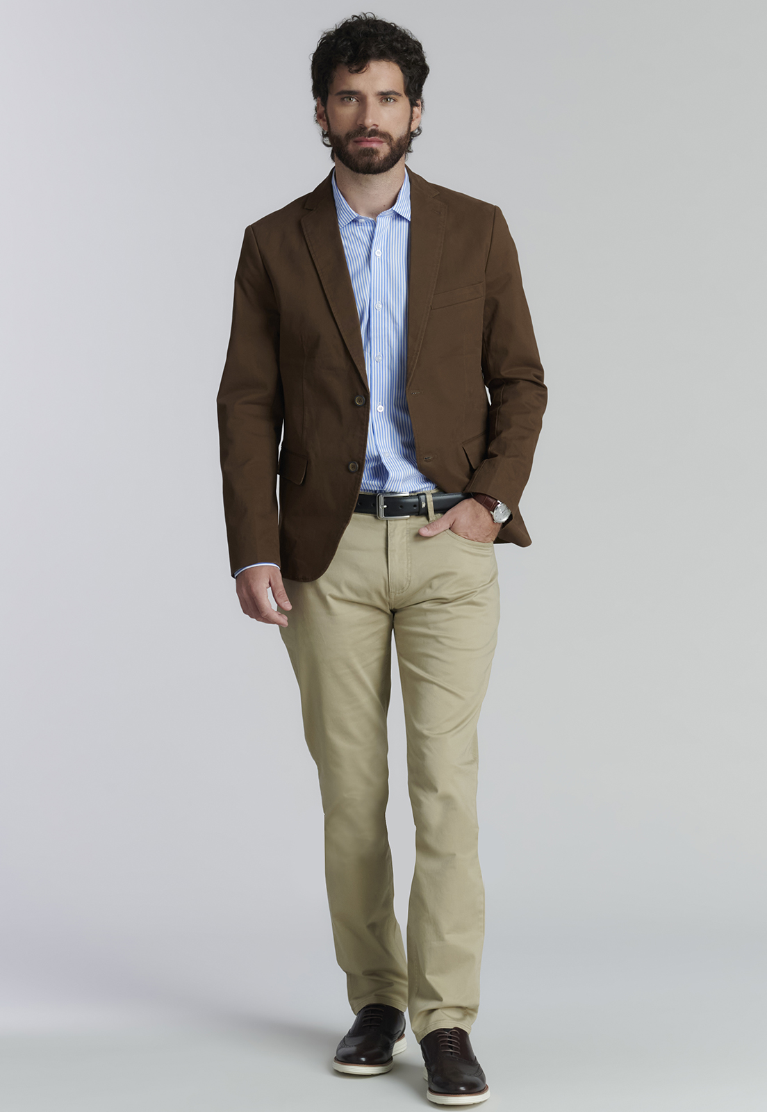 BLAZER ALGODÓN HOMBRE FEROUCH BEIGE STANFORD F SMART CASUAL NUTS - 2