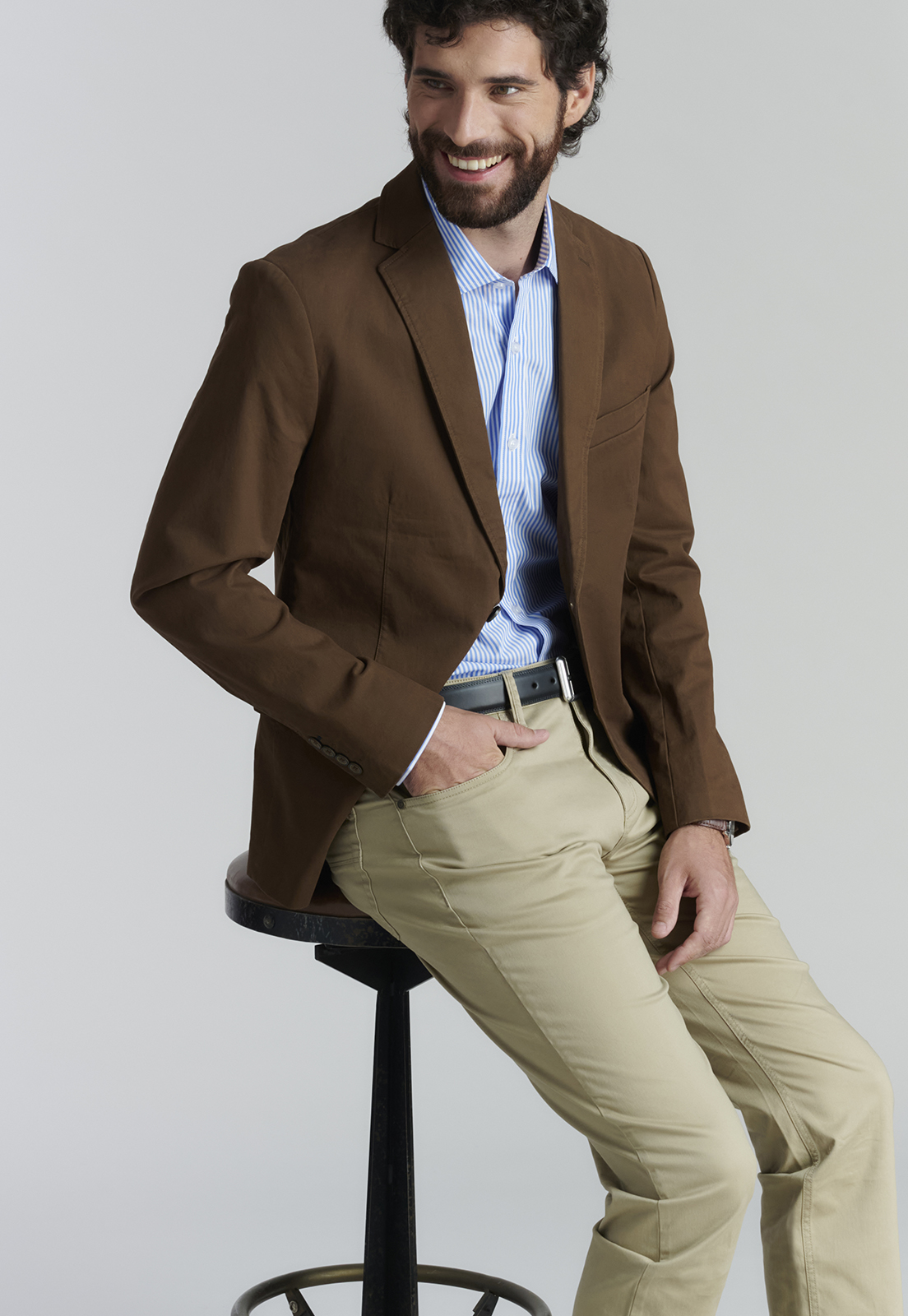 BLAZER ALGODÓN HOMBRE FEROUCH BEIGE STANFORD F SMART CASUAL NUTS - 5