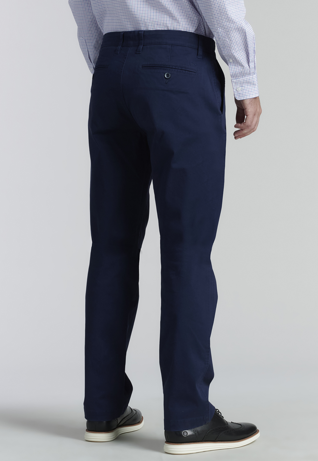 PANTALÓN ALGODÓN HOMBRE FEROUCH AZUL TWILL WITHOUT PLEATS L/33 BUSINESS DK. - 4